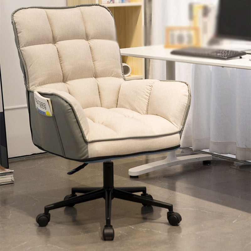 PU Leather Arm Chair 27.55" L x 25.59" W x 42.51" H Adjustable Armchair with Wheels
