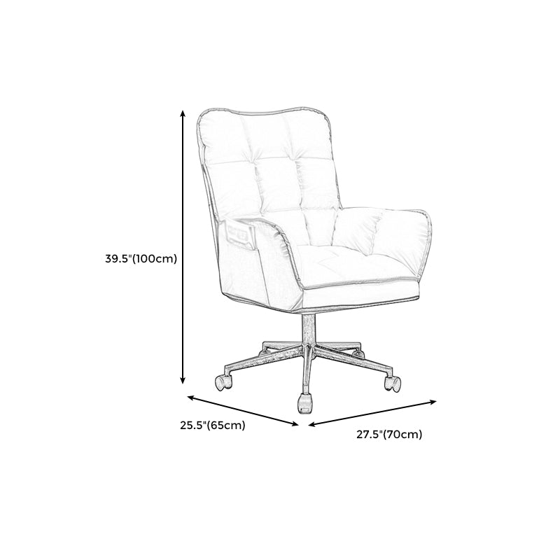 PU Leather Arm Chair 27.55" L x 25.59" W x 42.51" H Adjustable Armchair with Wheels