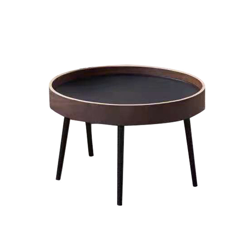 4 Legs Round Tray Top Coffee Table Contemporary Wood Coffee Table