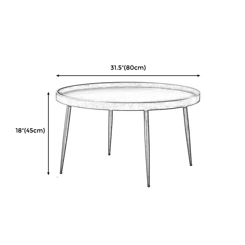 4 Legs Round Tray Top Coffee Table Contemporary Wood Coffee Table