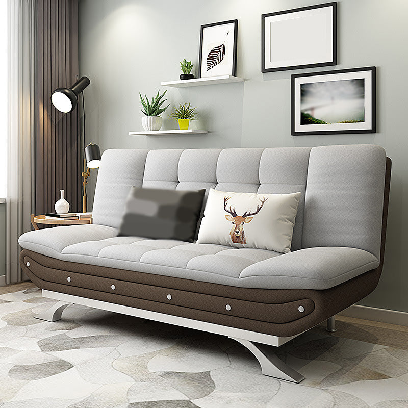 Linen Contemporary Sleeper with 2 Pillows Back for Living Room and Apartment