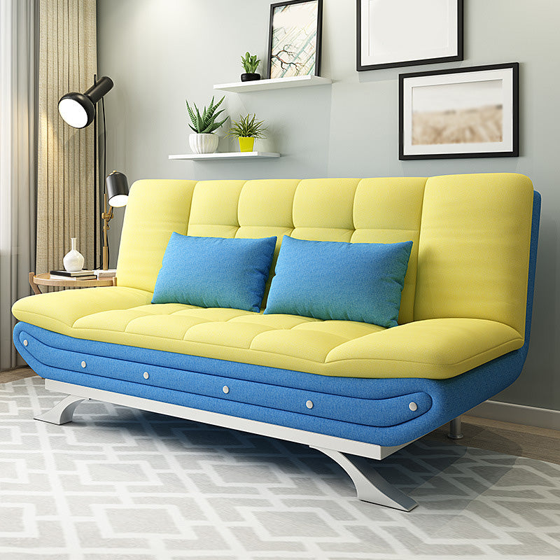 Linen Contemporary Sleeper with 2 Pillows Back for Living Room and Apartment
