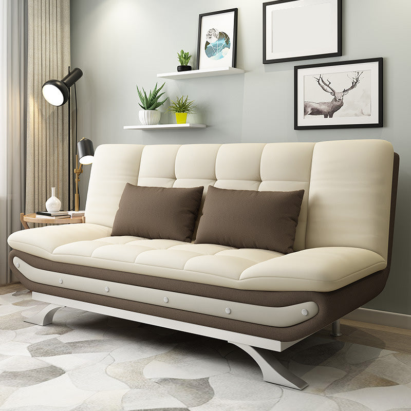 Linen Contemporary Sleeper with 2 Pillows Back for Living Room and Apartment