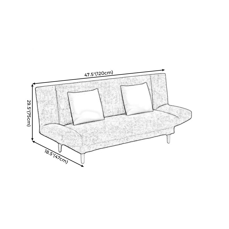 Linen Armless Sleeper with 2 Pillows Back for Apartment and Living Room
