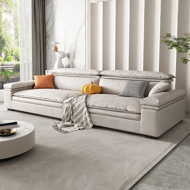 Stationary Stain Resistant Faux Leather Living Room Square Arm Sofa