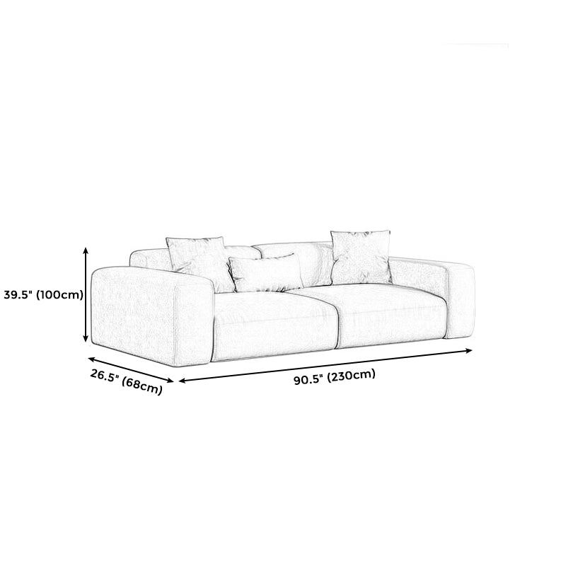 Faux Leather Stationary Living Room Square Arm Standard Pillows Sofa