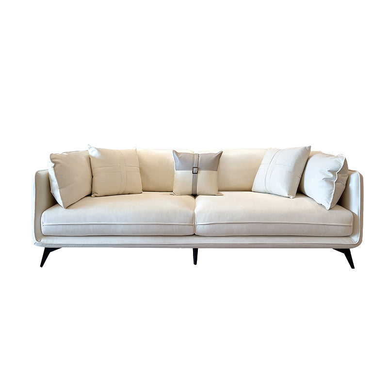 Stain-Resistant Faux Leather Square Arm Sofa/Sectional with Removable Cushions