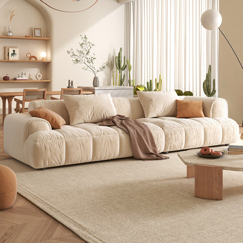 Velvet Round Arm Sectionals 24.8"High Tight Back Sofa with 4 Pillows