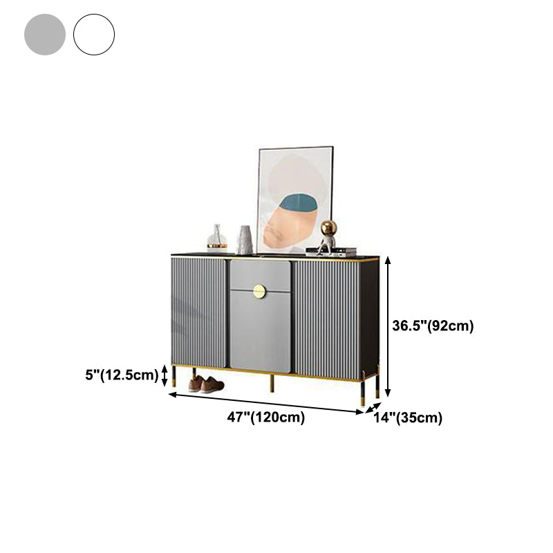 Glam Sideboard Wood Sideboard with Door and Drawer for Living Room