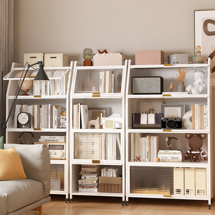 13.78"W Bookshelf Contemporary Style Bookcase for Home Study Room with Casters