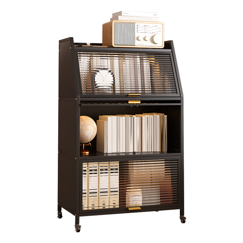 13.78"W Bookshelf Contemporary Style Bookcase for Home Study Room with Casters
