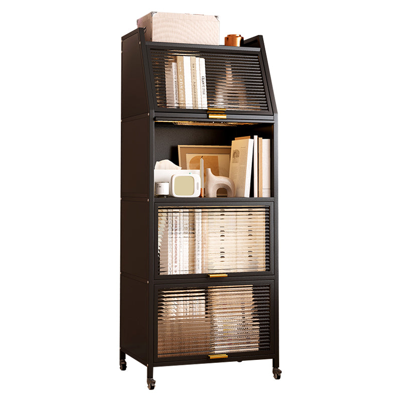 13.78"W Bookshelf Contemporary Style Bookcase for Home Study Room with Casters