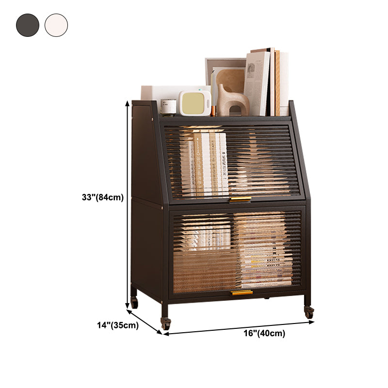 13.78"W Bookshelf Contemporary Style Bookcase for Home Study Room with Casters