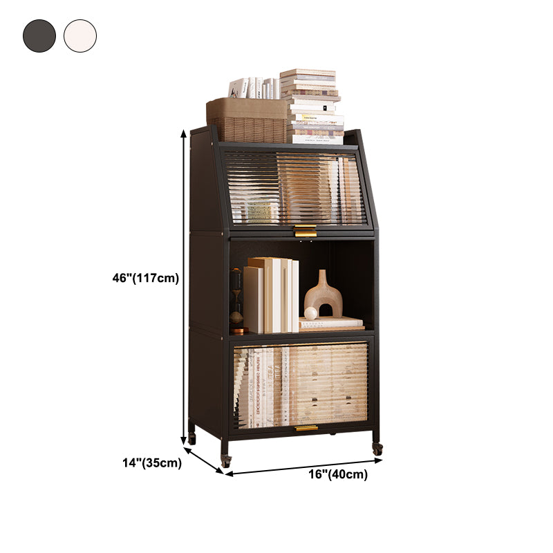 13.78"W Bookshelf Contemporary Style Bookcase for Home Study Room with Casters