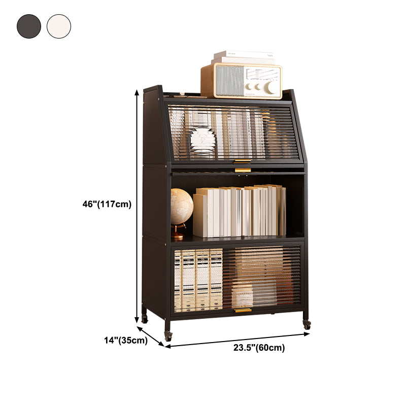 13.78"W Bookshelf Contemporary Style Bookcase for Home Study Room with Casters