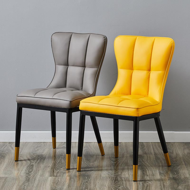 Glam Chair Parsons Chair Leather Dining Furniture in Matte Finish