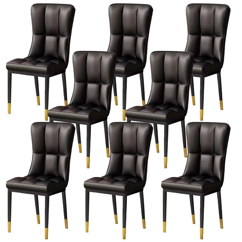 Glam Chair Parsons Chair Leather Dining Furniture in Matte Finish