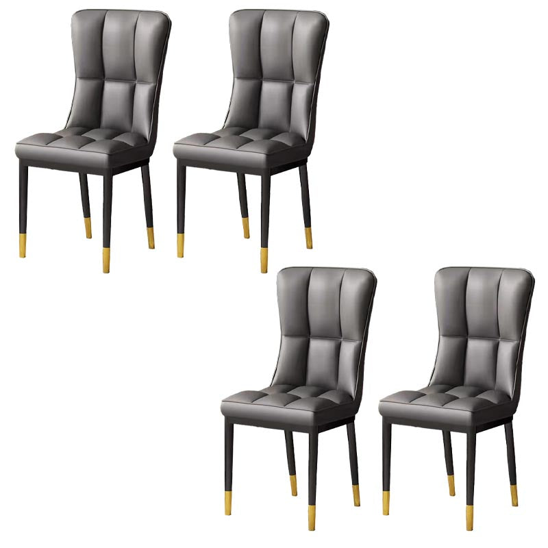 Glam Chair Parsons Chair Leather Dining Furniture in Matte Finish