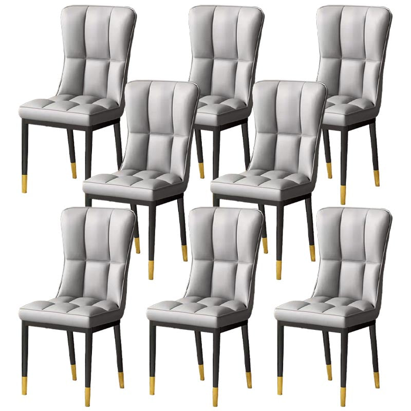 Glam Chair Parsons Chair Leather Dining Furniture in Matte Finish