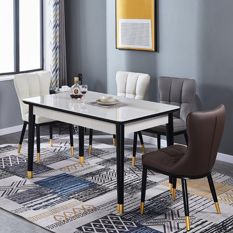 Glam Chair Parsons Chair Leather Dining Furniture in Matte Finish