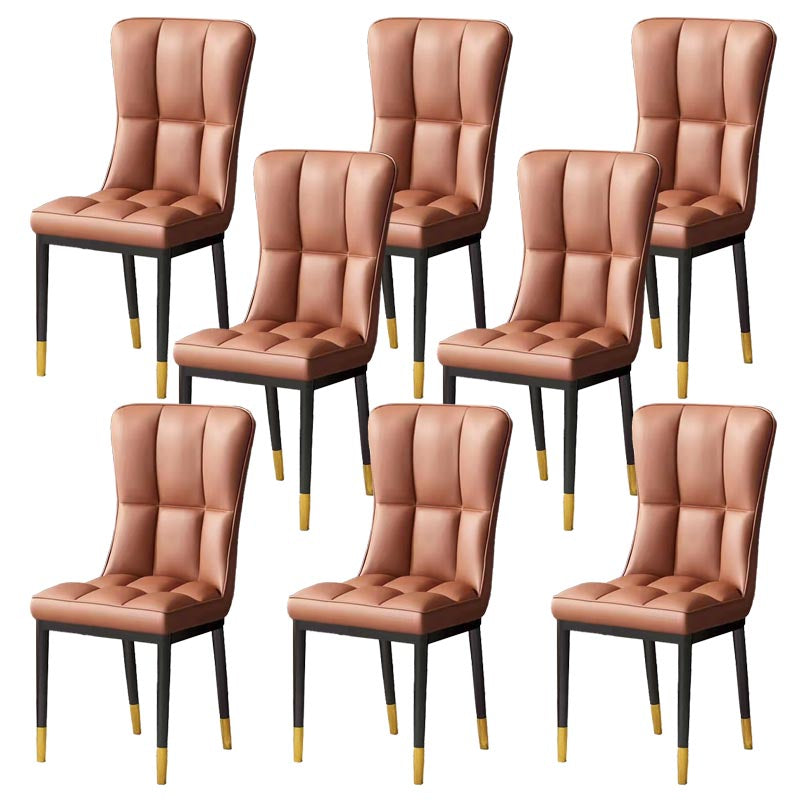 Glam Chair Parsons Chair Leather Dining Furniture in Matte Finish