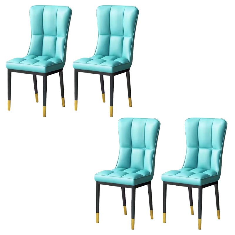 Glam Chair Parsons Chair Leather Dining Furniture in Matte Finish