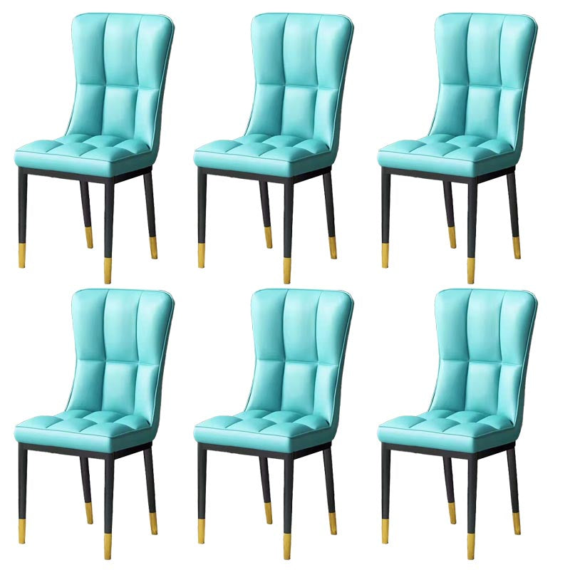 Glam Chair Parsons Chair Leather Dining Furniture in Matte Finish