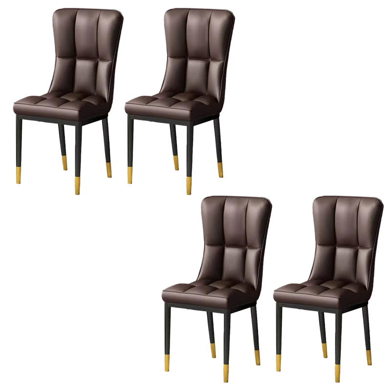 Glam Chair Parsons Chair Leather Dining Furniture in Matte Finish