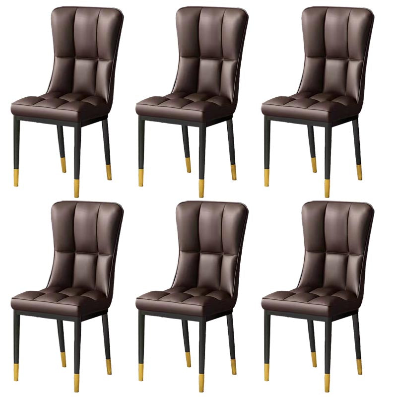 Glam Chair Parsons Chair Leather Dining Furniture in Matte Finish