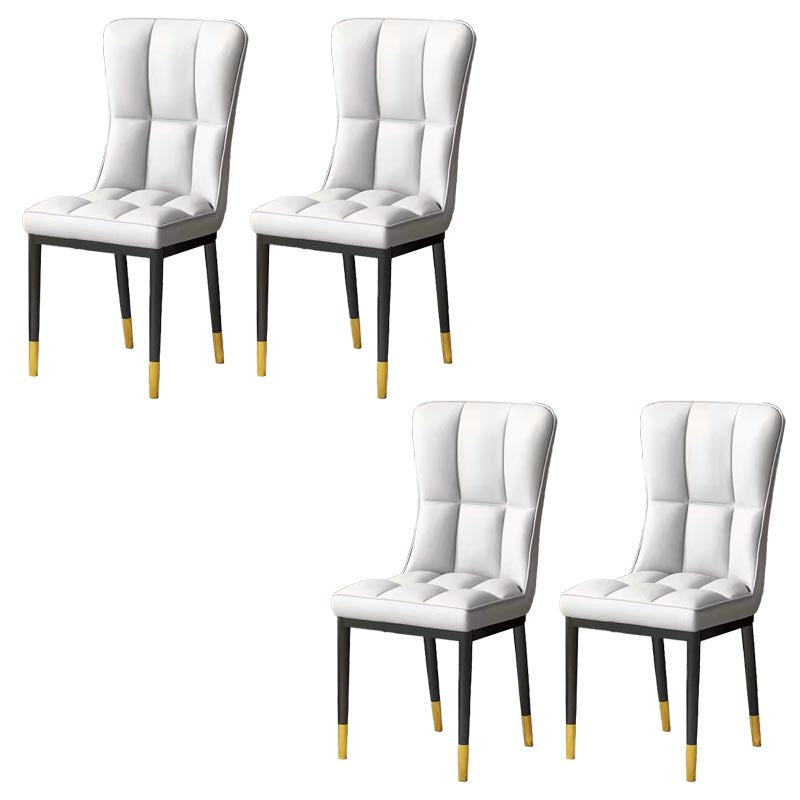 Glam Chair Parsons Chair Leather Dining Furniture in Matte Finish