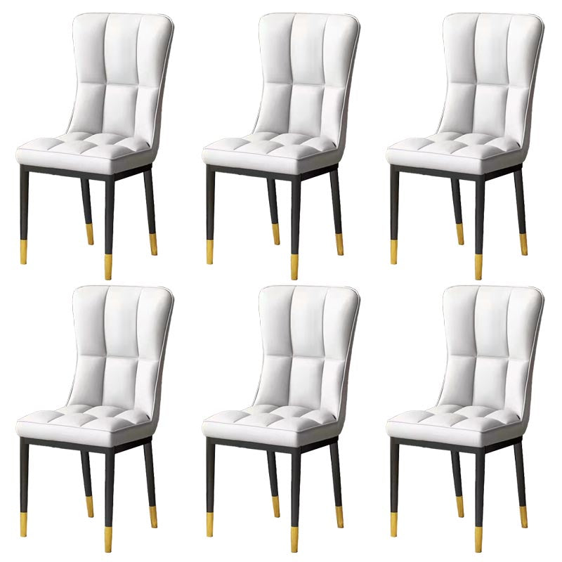 Glam Chair Parsons Chair Leather Dining Furniture in Matte Finish