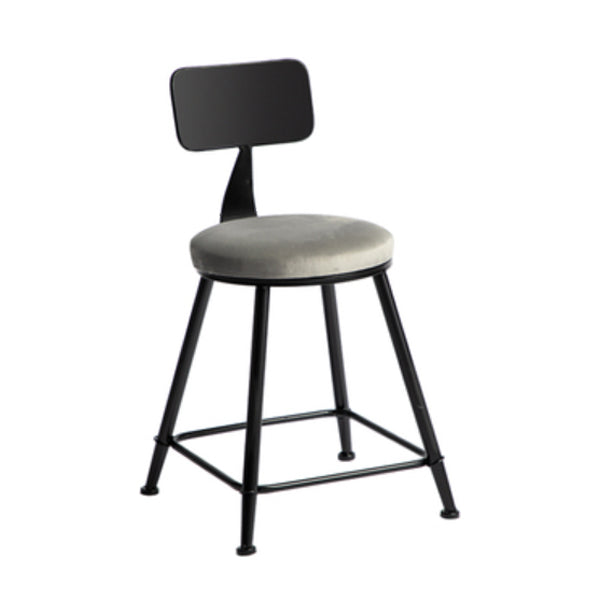 1/3 Pieces Industrial Iron Bar Table Set Round Bistro Set with Grey Faux Marble Top