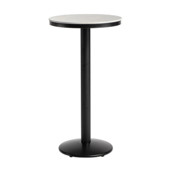1/3 Pieces Industrial Iron Bar Table Set Round Bistro Set with Grey Faux Marble Top