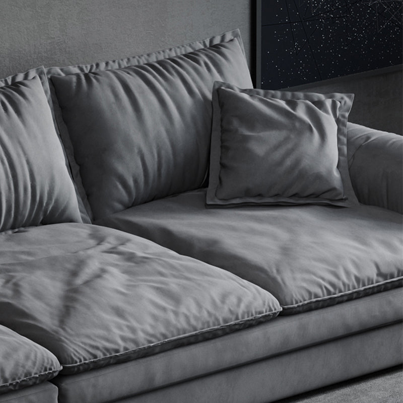 Black Faux Leather Pillow Top Arm Sofa/Sectionals with Stain-Resistant