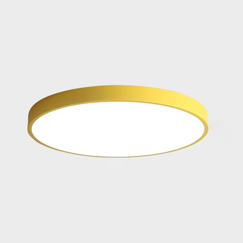Metal LED Flush Mount Macaroon Circle Ceiling Mounted Fixture for Bedroom