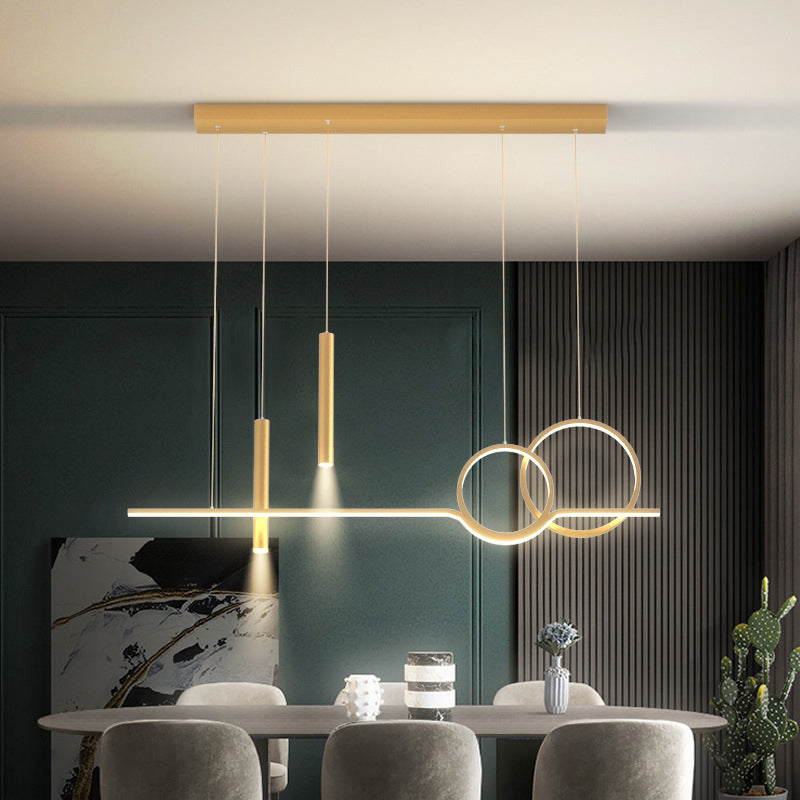 Postmodern Style Unique Shape Island Pendant Metal 5 Light Island Lighting for Dining Room