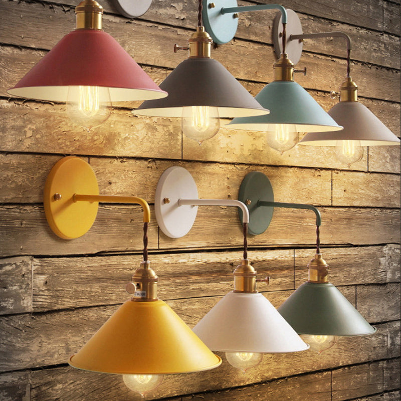 Modern Style Tapered Wall Sconces Metal 1 Light Wall Lighting Fixtures