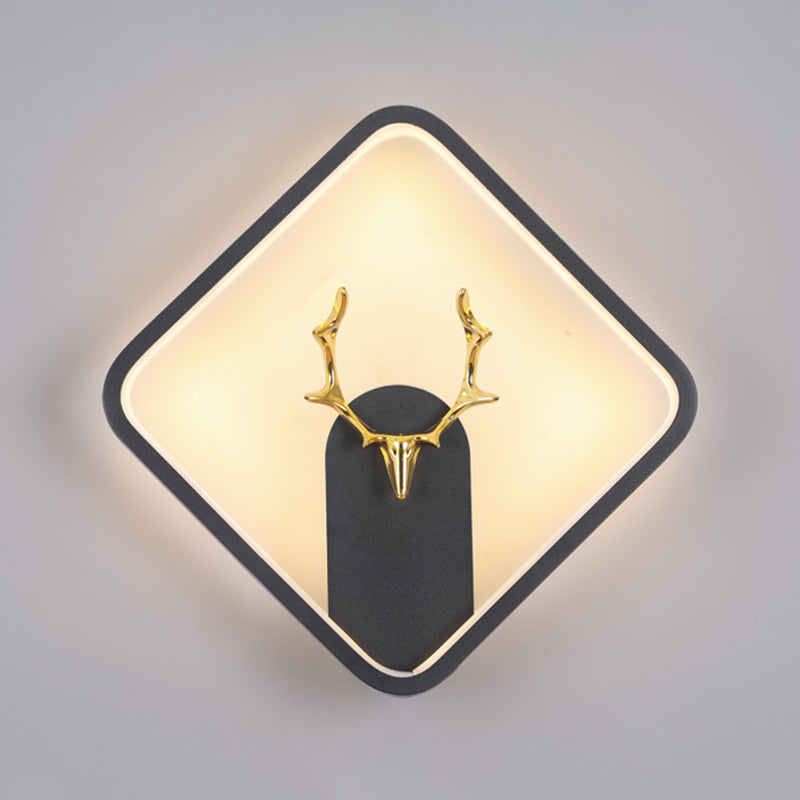1-Light Geometric Wall Lighting Ideas Modern Style Metal LED Wall Lamp
