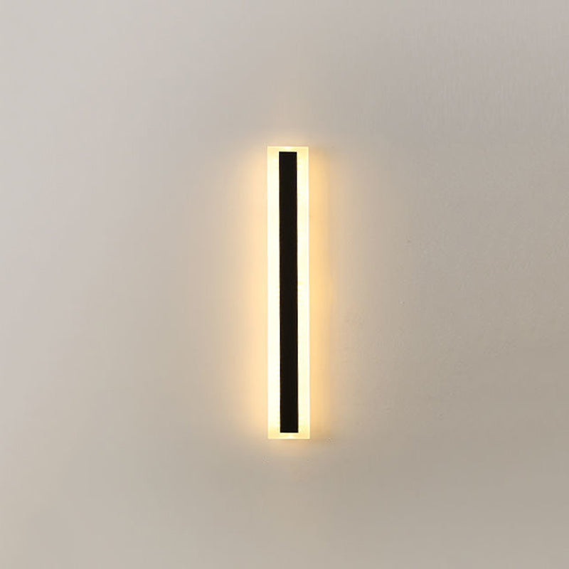 Metal Linear Shape Wall Light Modern Single Light Wall Mount Fixtures in Black