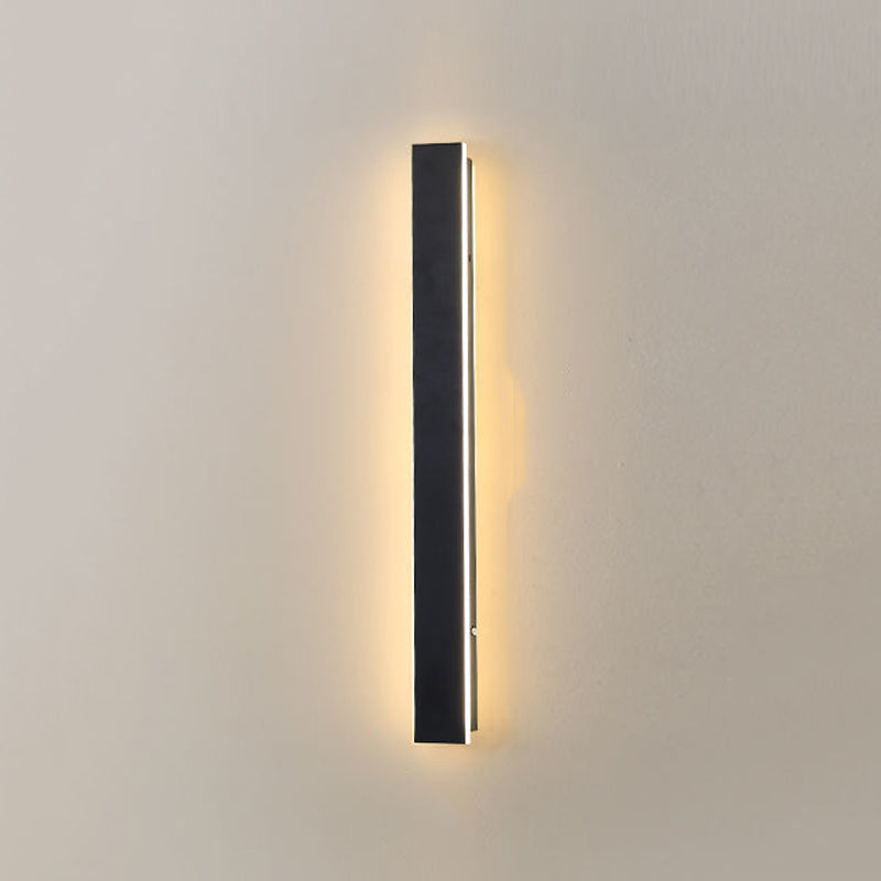 Metal Linear Shape Wall Light Modern Single Light Wall Mount Fixtures in Black