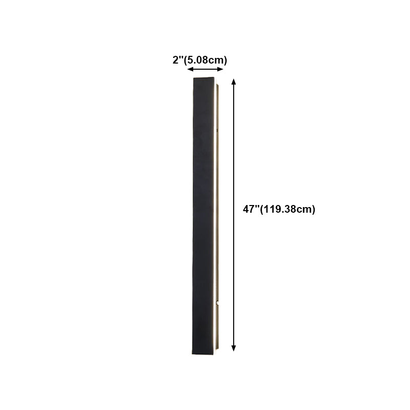 Metal Linear Shape Wall Light Modern Single Light Wall Mount Fixtures in Black