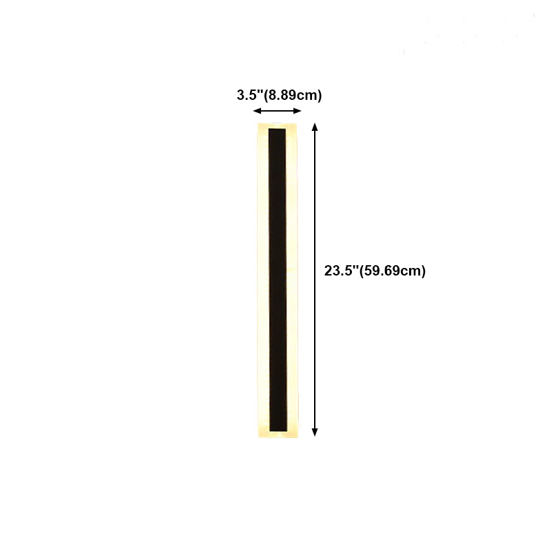 Metal Linear Shape Wall Light Modern Single Light Wall Mount Fixtures in Black