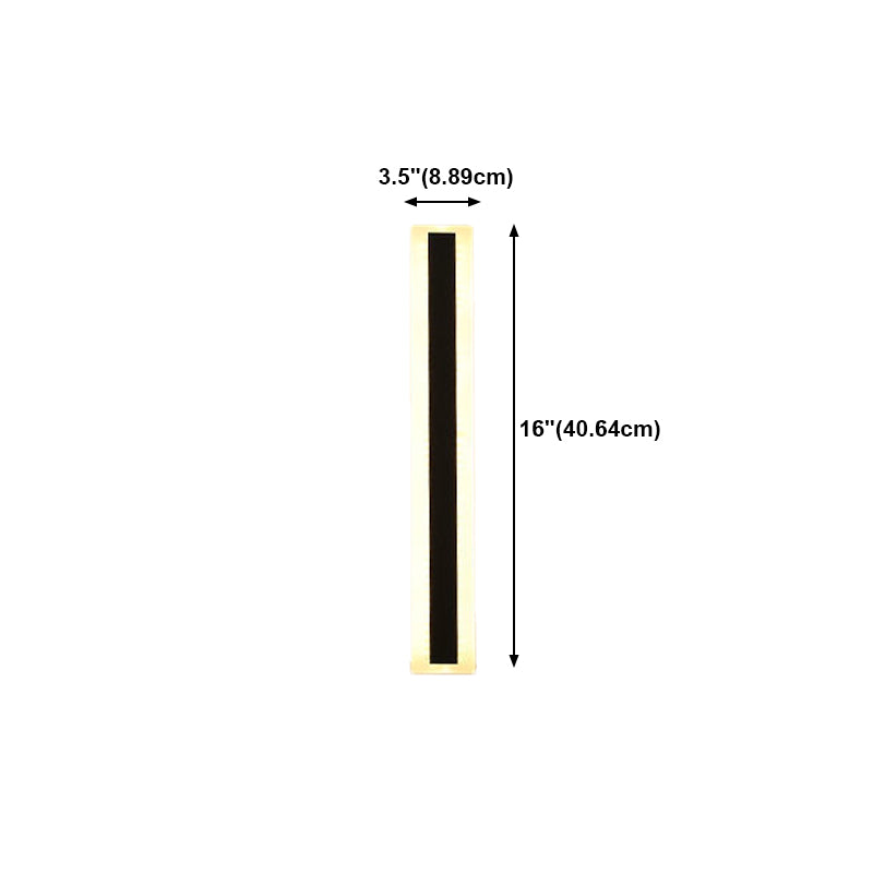 Metal Linear Shape Wall Light Modern Single Light Wall Mount Fixtures in Black