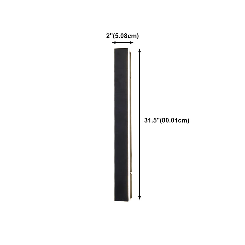 Metal Linear Shape Wall Light Modern Single Light Wall Mount Fixtures in Black
