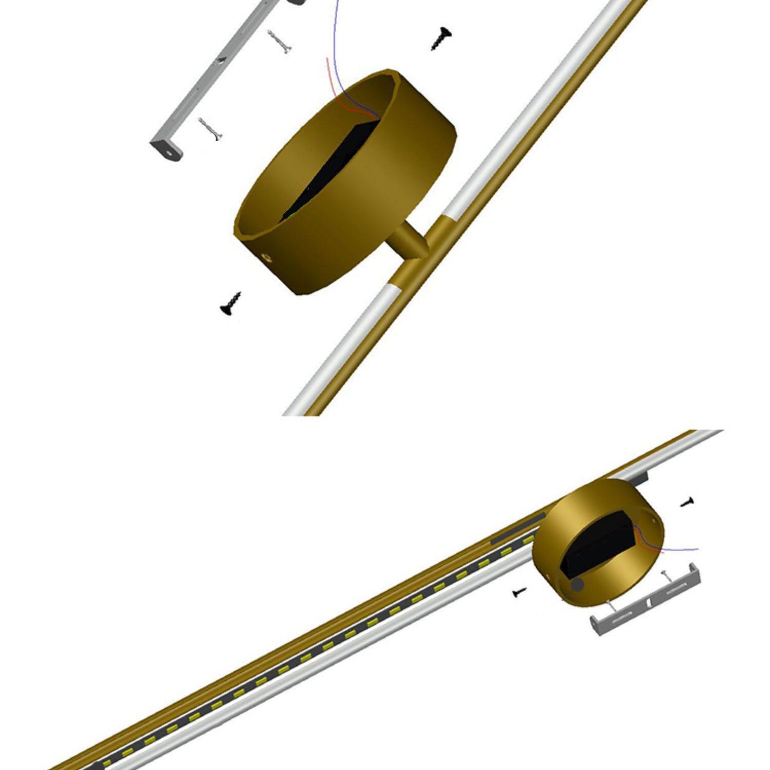 Metal Linear Shape Wall Light Modern 2 Lights Wall Mount Fixture