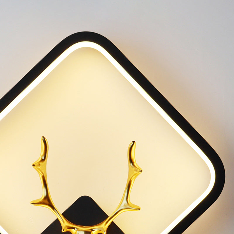 1-Light Geometric Wall Lighting Ideas Modern Style Metal Wall Mount Lamp