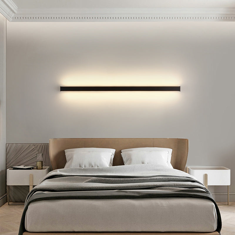 Modern Style Linear Shape Wall Sconce Metal 2 Light Sconces for Living Room