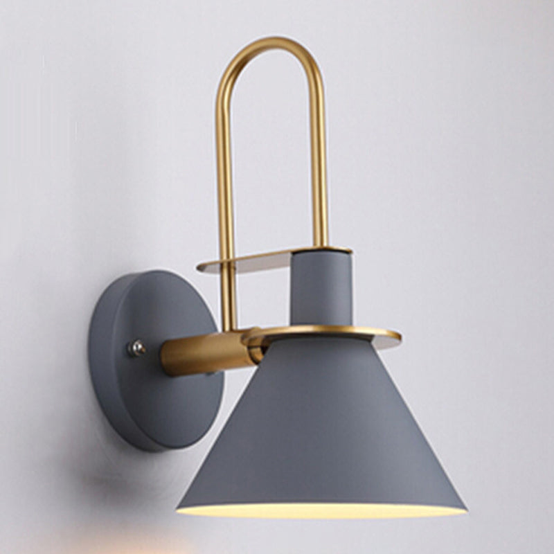 Modern Style Cone Shape Wall Sconce Metal 1 Light Sconces for Corridor