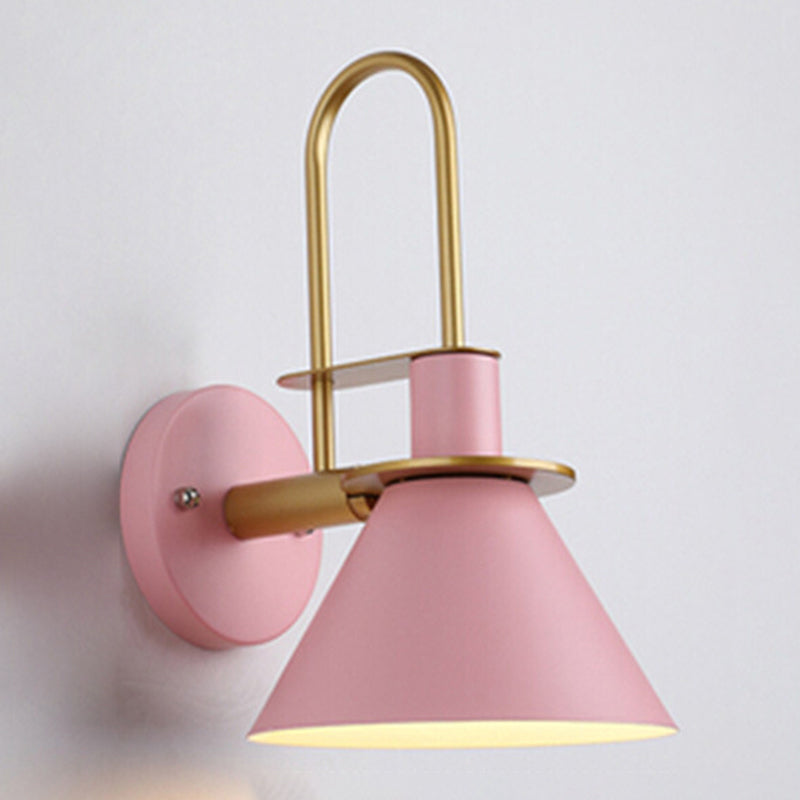 Modern Style Cone Shape Wall Sconce Metal 1 Light Sconces for Corridor