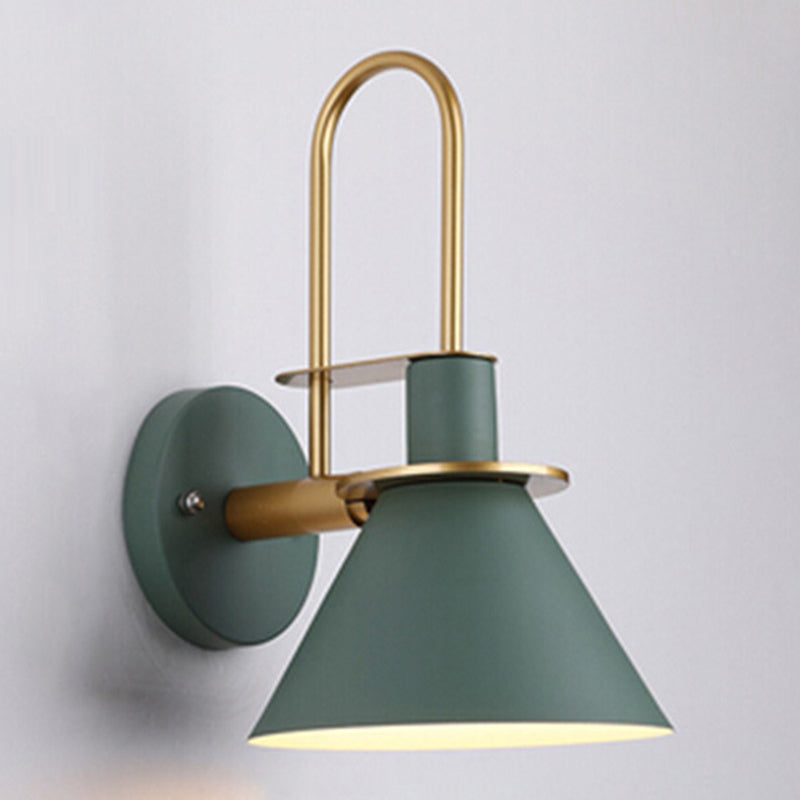 Modern Style Cone Shape Wall Sconce Metal 1 Light Sconces for Corridor